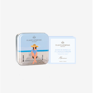 Marine Stranda Marseille Soap med Aloe Vera 100gr (stykkesåpe) i en tinnboks