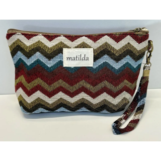 Toalettmappe Stor M115-51  zigzag fargefull