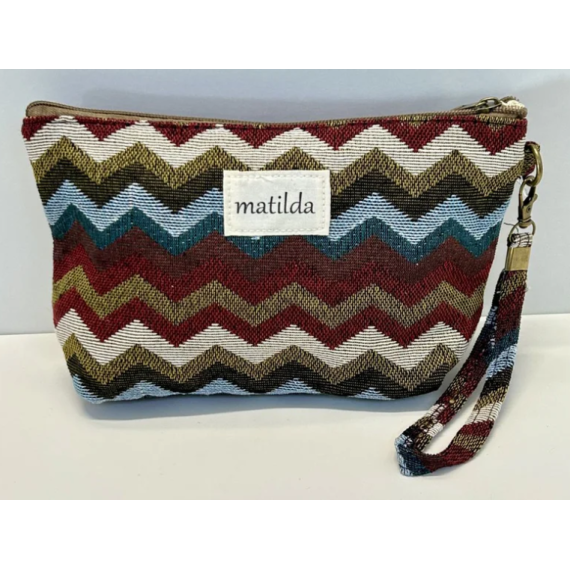 Toalettmappe Stor M115-51  zigzag fargefull