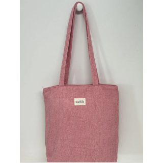 Stoffveske med glidelås M106-78 lys rosa
