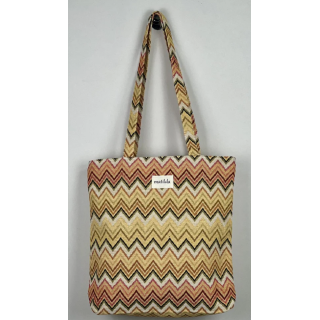 Totebag med glidelås M106-35  zigzag gul