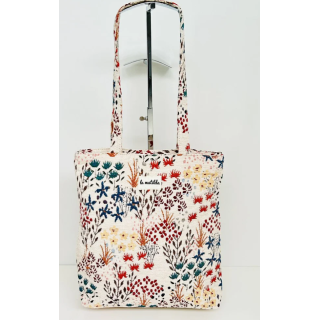 Tote bag med glidelås M106-27 Blomstereng