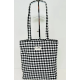 Totebag med glidelås M106-25 sorte ruter