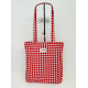 Totebag med glidelås M106-22 røde ruter