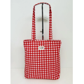 Totebag med glidelås M106-22 røde ruter