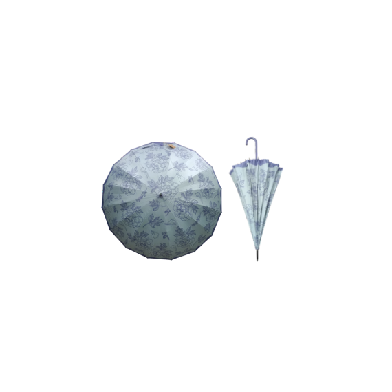 Paraply med håndtak M383-90 Lilla blomster