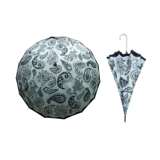 Paraply med håndtak M383-79 Sort Paisley