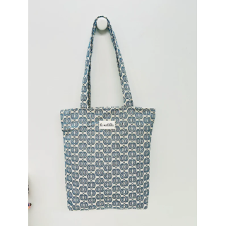 Totebag med glidelås M106-113 Turkise rundinger