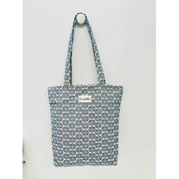 Totebag med glidelås M106-113 Turkise rundinger