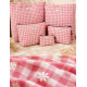 Toalettmappe Stor M402-125 Rosa ruter med broderi