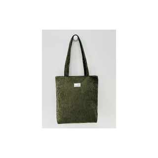 Totebag med glidelås M106-126 Mørk grønn med blader