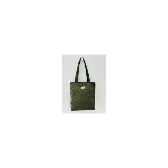 Totebag med glidelås M106-126 Mørk grønn med blader