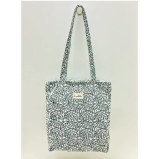 Totebag med glidelås M106-80 Grønn Paisley