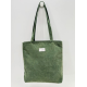 Totebag med glidelås M106-99 Smaragdgrønn velur