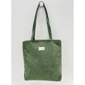 Totebag med glidelås M106-99 Smaragdgrønn velur