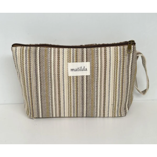 Toalettmappe Stor M115-72 Beige stripet