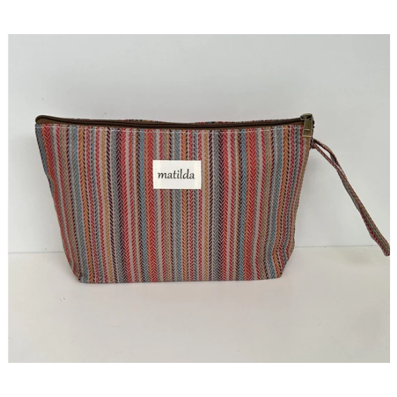 Toalettmappe Stor M115-71 Rosa striper
