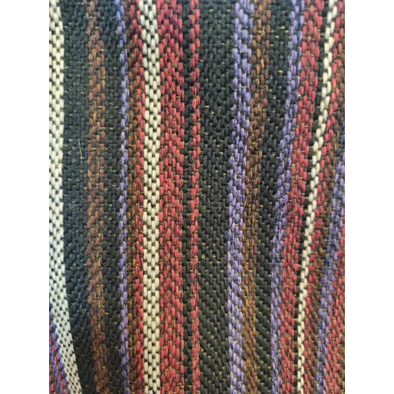 Totebag med glidelås Stor M105-86 Stripet burgunder